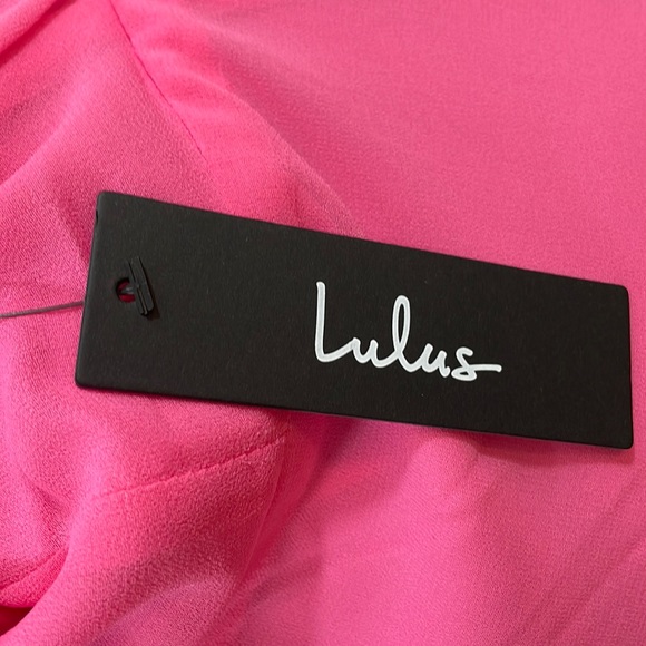 Lulu,s semi sheer halter deep V to waist ,thigh high Slit  covered buttons M - Picture 6 of 12